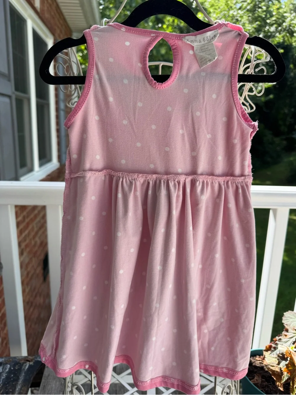 Emma & Elsa Pink Polka Dot Knit Dress. Size 2T